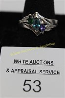 10 K White Gold Plated Ring - Size 8