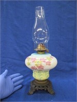 antique oil lamp (glass with metal base)