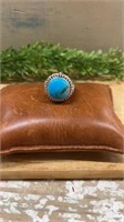 Sterling Silver and Round Stabilized Turquoise