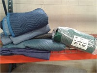 Lot of 4 Moving Blankets & NEW 20ft x 30ft Tarp