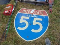 VINTAGE INTERSTATE 55 ROAD SIGN