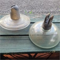 Pair of Clear Glass Insulators