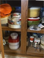 Vintage Tupperware & Contents of Cabinet