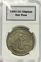 1903 US Filipinas One Peso Silver Coin