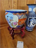 Chinese Bowl with Stand and Vase
