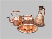 (4) ASSORTED COPPER SERVING DISHES