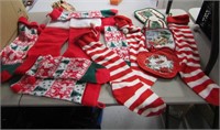 Lot of Christmas Stockings & Pot Holders