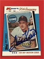 Harmon Killebrew Signed Card Twins HOF 'er