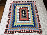Handmade Quilt #24 Diamond Patchwork Rectangular
