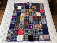 Handmade Quilt #23 Multi-color Plaid Blocks Patch