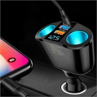 Digital Display Car  Dual-port Car Charger Adapter