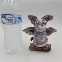 Signed Amy Lacombe WhimsiClay Owl Sculpture