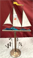 Stained Glass Sailboat On Stand