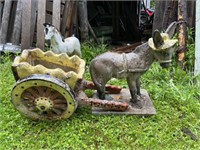 CEMENT DONKEY AND CART