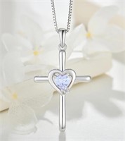 New, JIWOY Cross Necklace 925 Sterling Silver