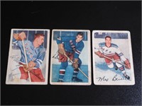 3 1953 54 Parkhurst Hockey Cards NY Rangers