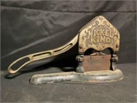 Antique "Nickel King" Cast Iron Tobacco Plug Cutte
