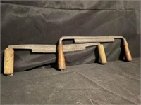 Pair Of Antique Draw Bar Knives 16"