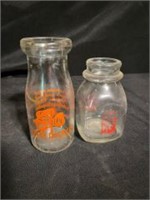 Pair Of Glass Dairy Jars Including Borden's And Ch