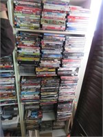 WHITE BOOKCASE FULL OF DVD'S - BUYER TO BOX