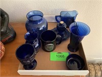 9x Cobalt Glass