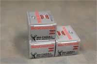 (3) Full boxes of Winchester 454 Casull Ammunition