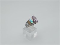 Mother of Pearl Gemstone Sterling silver ring