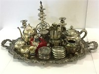 Very Lg. Group of Various Silverplate Including
