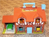 FISHER-PRICE PLAYHOUSE W/ FURNITURE AND PEOPLE