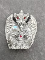 Pewter and Crystal Dragon Figurine