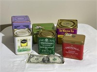 6 Vintage Tea Tins