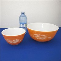 Pyrex #401 & #403 Mixing Bowls Harvest Wheat