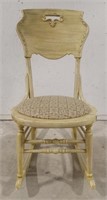 (AR) Vintage Wooden Rocking Chair Padded Seat