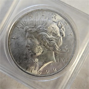 1923 AU Peace Silver Dollar