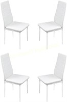 Set of 4 White Dining Room Chairs