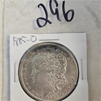 1885 O AU Morgan Silver Dollar