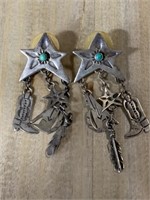 STERLING SILVER TURQUOISE STAR EARRINGS