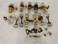 Vintage Glass Doorknobs, hinges, mechanisms