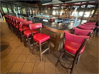 {each} Red Leather Bar Stools