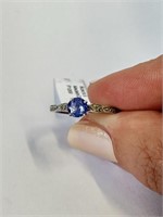 14Kt Gold Tanzanite and Dia. Ring .55ct  Sz 6.5