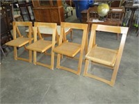 FOUR MID MODERN STYLE FOLDING WOOD CHAIRS