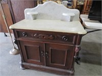 ANTIQUE VICTORIAM MARBLE TOP WASH STAND