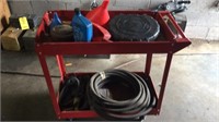 Shop cart funnels and hydraulic hose