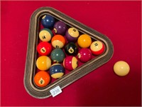 Pool Balls & Antique Rack