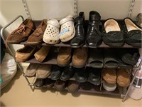 Shoe rack with mens size 11 shoes