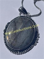 Necklace - Labarodorite - With Chain - Handmade