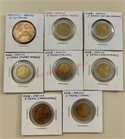 8 Mexican 5 Peso Coins (living room shelf)