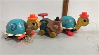 1960s fisher price pull toys.  2 turtles and a