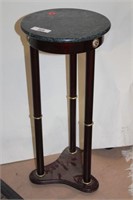 Marble Top Pedestal with Mahogany