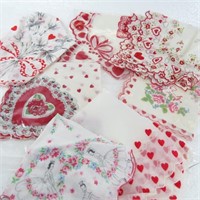 Vintage Valentine Hearts Handkerchiefs Collection